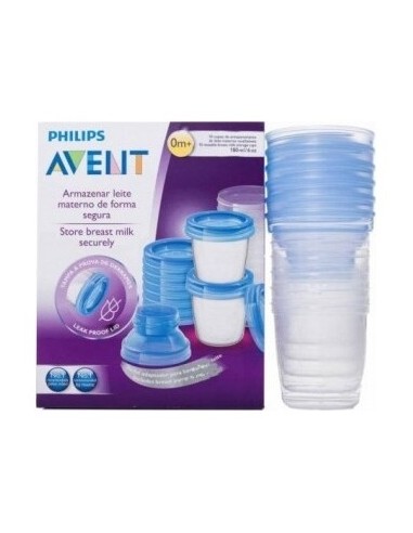 Avent Recipientes Para Leche Materna 5X180Ml + 5 Tapas