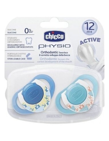 Chicco® Chupete Physio Air Azul Caucho 12 Meses + 2Uds