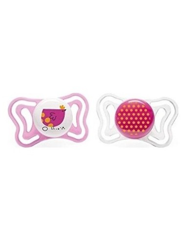 Chicco Chupete Silicona Physio Light Ortodontico Rosa 16-36 M 2 U