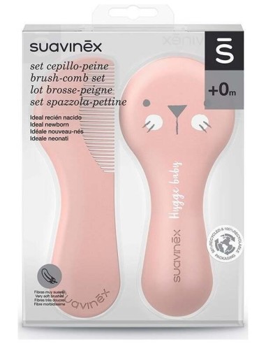 Suavinex Set Cepillo Peine Rosa Decorado