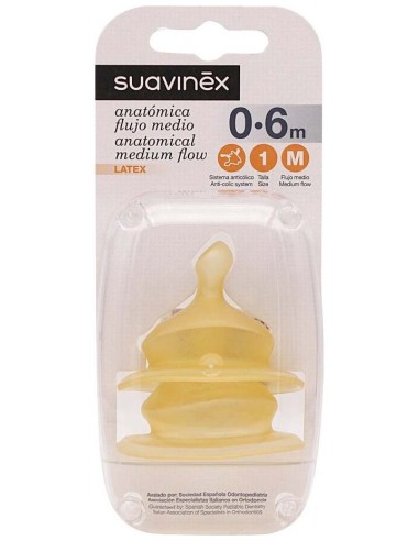 Suavinex® Tetina Anatómica Boca Ancha Látex T-1 2Uds