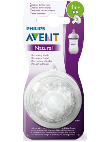 Avent Tetina Natural Flujo Recién Nacido 2Uds