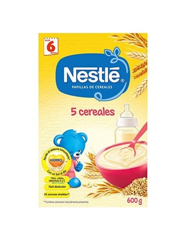 Nestlé Papilla 5 Cereales Sin Leche 600G