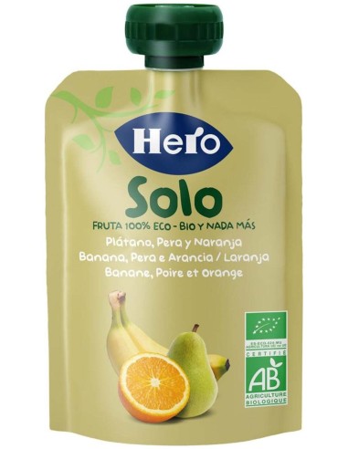 Hero Baby Solo Platano Pera Y Naranja 100G