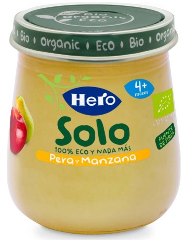 Hero Baby Solo Pera Y Manzana 120 Gr