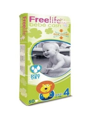 Bebé Cash Freelife Pañales Talla 4 50Uds