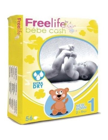 Freelife Cash 1 Pañal Bebé Recién Nacido 2-4Kg 28Uds