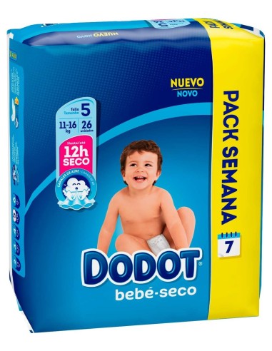 Pañal Dodot Bebe Seco T5 11-16 Kg 36 U