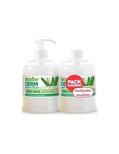 Acofarderm Pack Jabon+Recambi Aloe 2X500