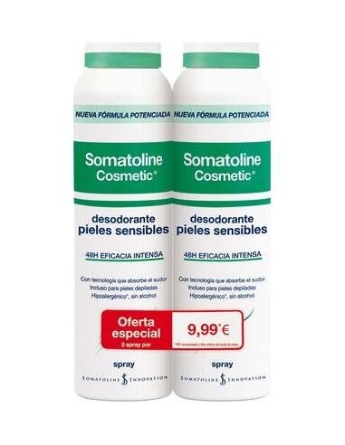 Somatoline Cosmetic Desodorante Hombre P Sensibl Spray 2X150 Ml