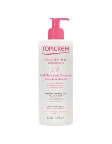 Topicrem Gel Limpiador Suave Cuerpo Y Cabello 500Ml