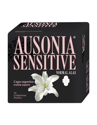 Ausonia Sensitive Compresas Tamaño Normal Con Alas 14Uds