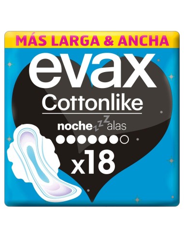 Evax Cottonlike Toallitas Noche Con Alas 18Uds