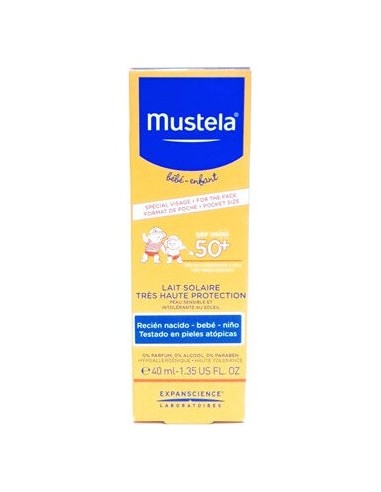 Mustela Leche Solar Facial Protección Muy Alta Spf 50+ 40Ml