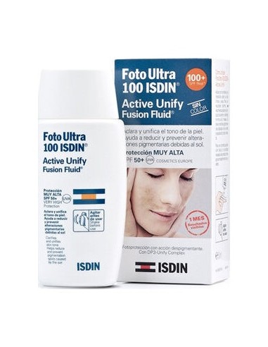 Foto Ultra 100 Isdin® Active Unify Fusion Fluid Spf 50+50Ml