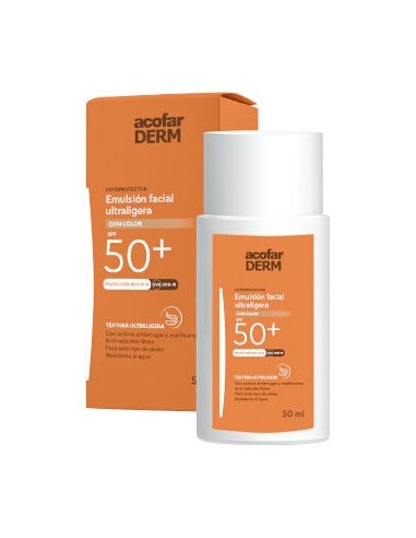 Acofarderm Fluida Facial Con Color Spf50+ 50Ml