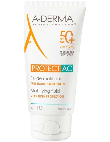 A-Derma Crema Fotoprotectora Matificante Spf50 Para Pieles Grasas 40Ml