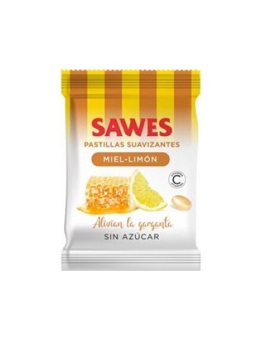 Sawes Pastillas Balsámicas Sin Azícar Sabor Miel Limón Con Vitamina C En Bolsa 50G