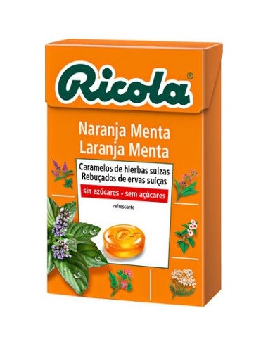 Ricola Naranja-Menta Caramelos Sin Azúcar 50G