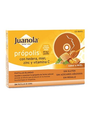 Juanola Propolis Con Hedera Sabor Miel 24 Unidades