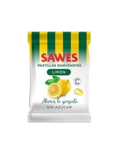 Sawes Pastillas Balsámicas Sin Azúcar Sabor Limón Con Vitamina C En Bolsa 50G