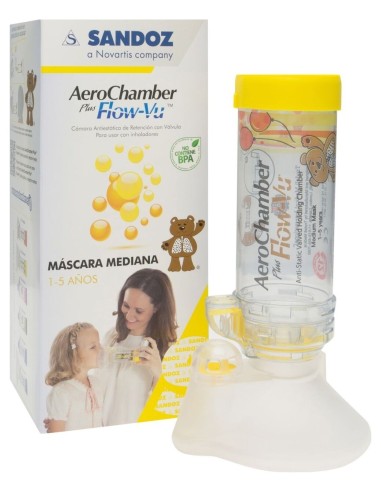 Aerochamber Plus Flow-Vu Cámara De Inhalación Infantil 1Ud