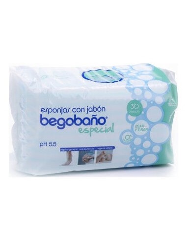 Begobaño Esponja Enjabonada Desechable 30Uds