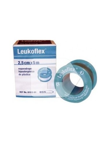 Leukoflex Esparadrapo Hipoalergénico De Plástico 5Mx2,5Cm 1Ud