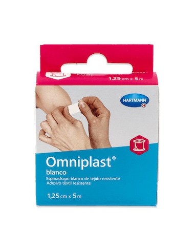 Omniplast® Esparadrapo Tela Hipoalérgico Blanco 5Mx1,25Cm 1Ud