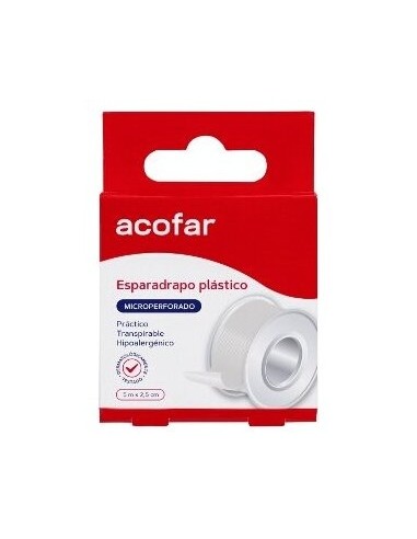 Acofar Esparadrapo Microperforado Plástico Blanco 5X2,5Cm