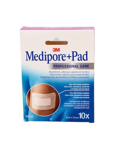 3M Medipore+Pad 10 Apos Esteril 5X7,2Cm