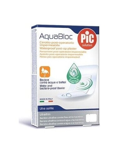 Pic Aquabloc Con Bactericida Apósito Adhesivo 19X72Mm 20Uds