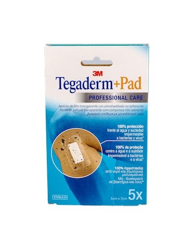 Tegaderm + Pad Apósito Transparente 5X7,2Cm 5Uds