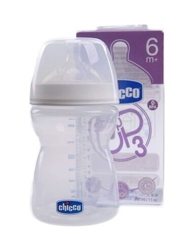 Chicco® Step Up 3 Biberón Tetina Silicona Boca Ancha 6M+ 330Ml