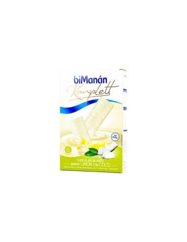 Bimanan Komplett Chocolate Blanco Sabor Limon Con Coco 6 Barritas De 35 G