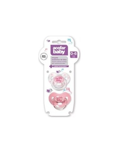 Acofarbaby Chupete Latex Rosa 0-6 M