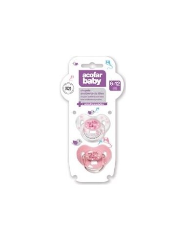 Acofarbaby Chupete Latex Rosa 6-12M