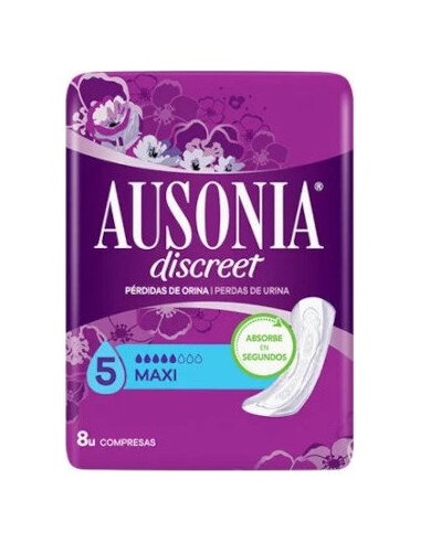 Ausonia Discreet Maxi Absorbente Incontinencia Orina Muy Ligera 8Uds
