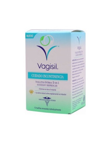 Vagisil Cuidado Incontinencia Toallitas �Ntimas 2-En-1 Suavizan Y Refrescan 12U