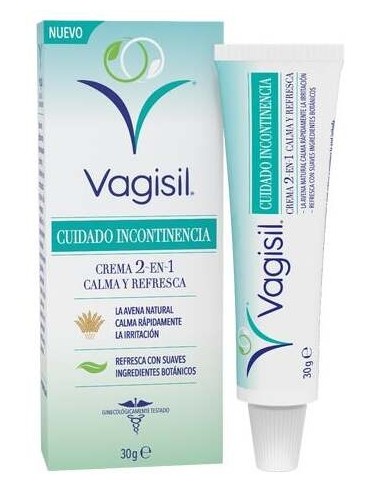 Vagisil Cuidado Incontinencia Crema 2-En-1 Calma Y Refresca 30G