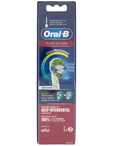 Oral-B Floss Action Cabezal Cepillo Limpiador 2Uds