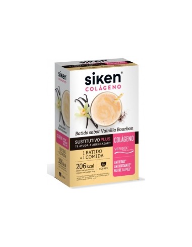 Siken Sustitutivo Colágeno Batido Vainilla Bourbon 6 Sobres