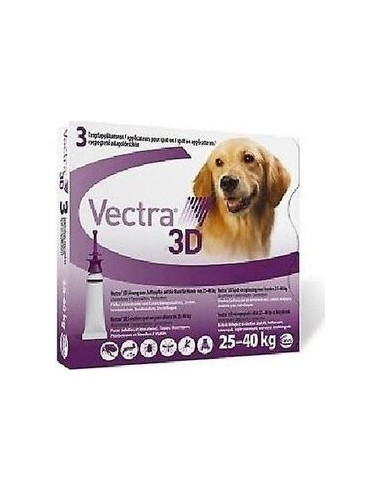 Vectra Perros 3D 25-40 Kg 3 Pip Ceva