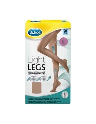 Scholl Light Legs Medias De Compresión Ligera 20Den Color Carne Talla L 1Ud