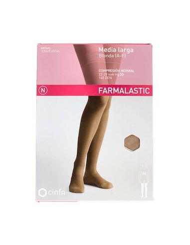 Media Farmalastic Larga Compresion Normal Blonda Beige Talla Rei