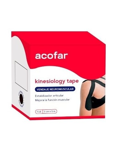 Acofarsport Kinesiology Tape Negra 5Cmx5M