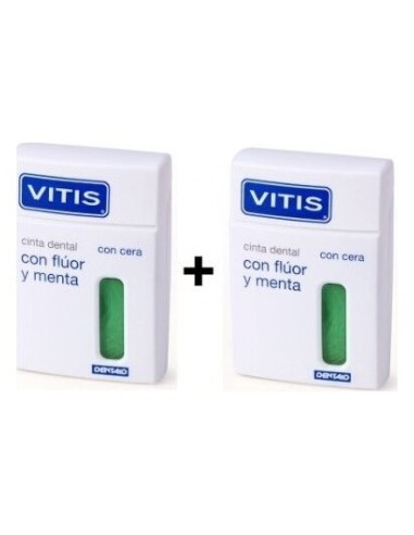 Vitis® Cinta Dental Con Cera, Flúor Y Menta 50M+50M