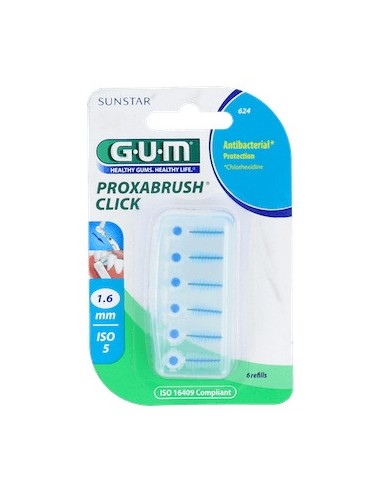 Gum® Recambio Butler Proxabrush Click 624 6Uds