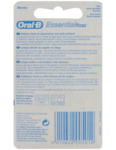 Oral-B Essential Floss Seda Dental Con Cera Menta 50M 1Ud