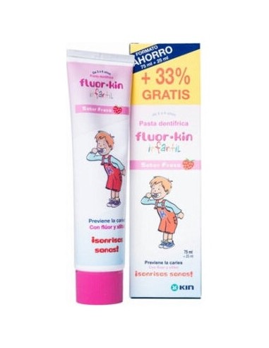 Fluorkin Infantil Pasta Fresa 75+25 Ml